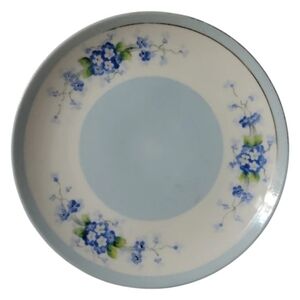 Vtg Bread & Butter Plate Nippon Baby Blue White Floral Forget-Me-Nots